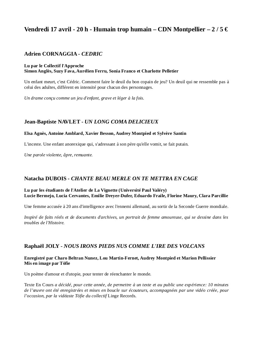 Programme TEC - 17 avril 2015